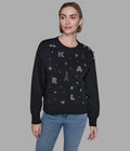 Buso negro de apliques karl lagerfeld