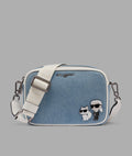 Bolso bandolera Maybelline de mezclilla con broche doble