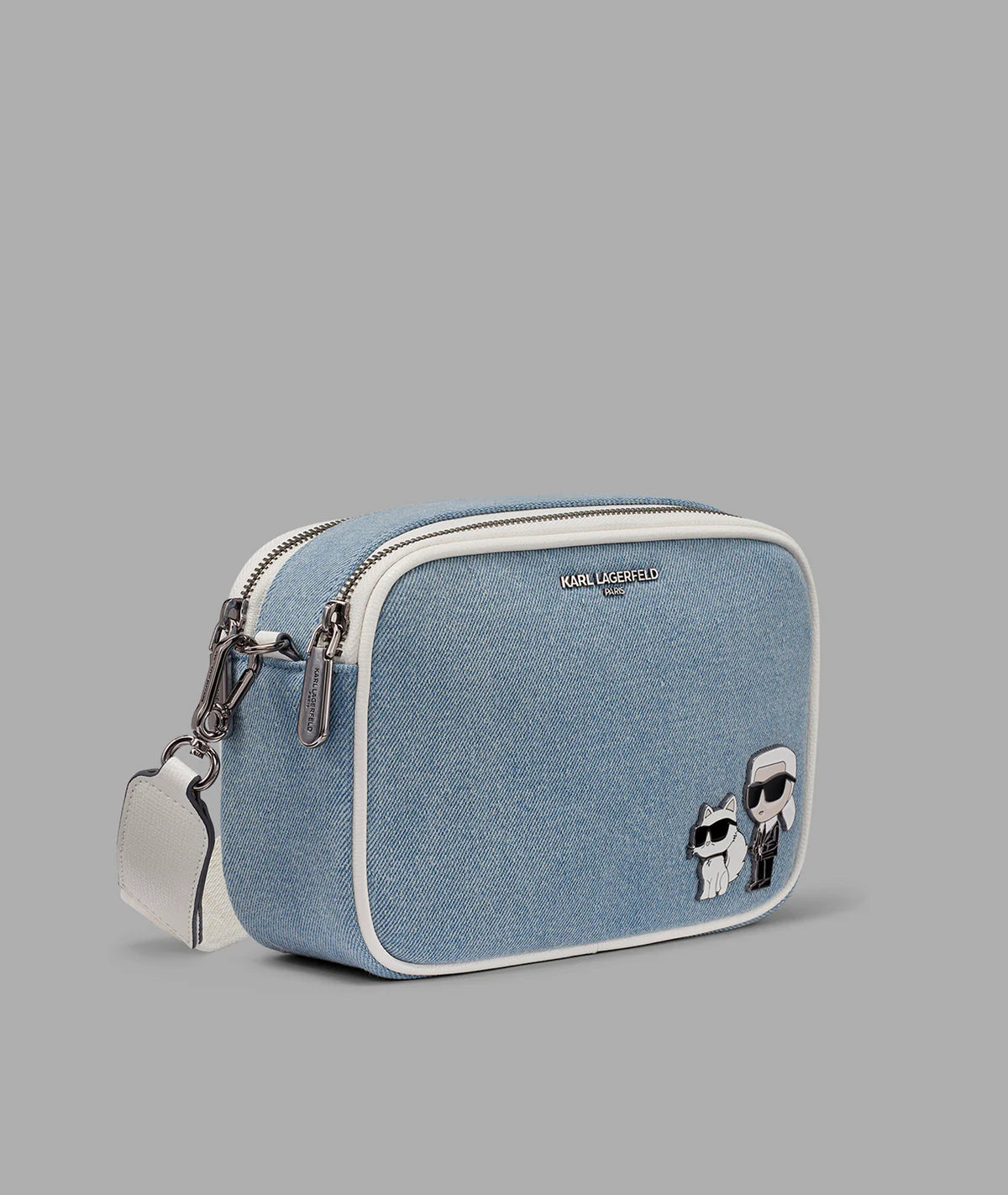 Bolso bandolera Maybelline de mezclilla con broche doble
