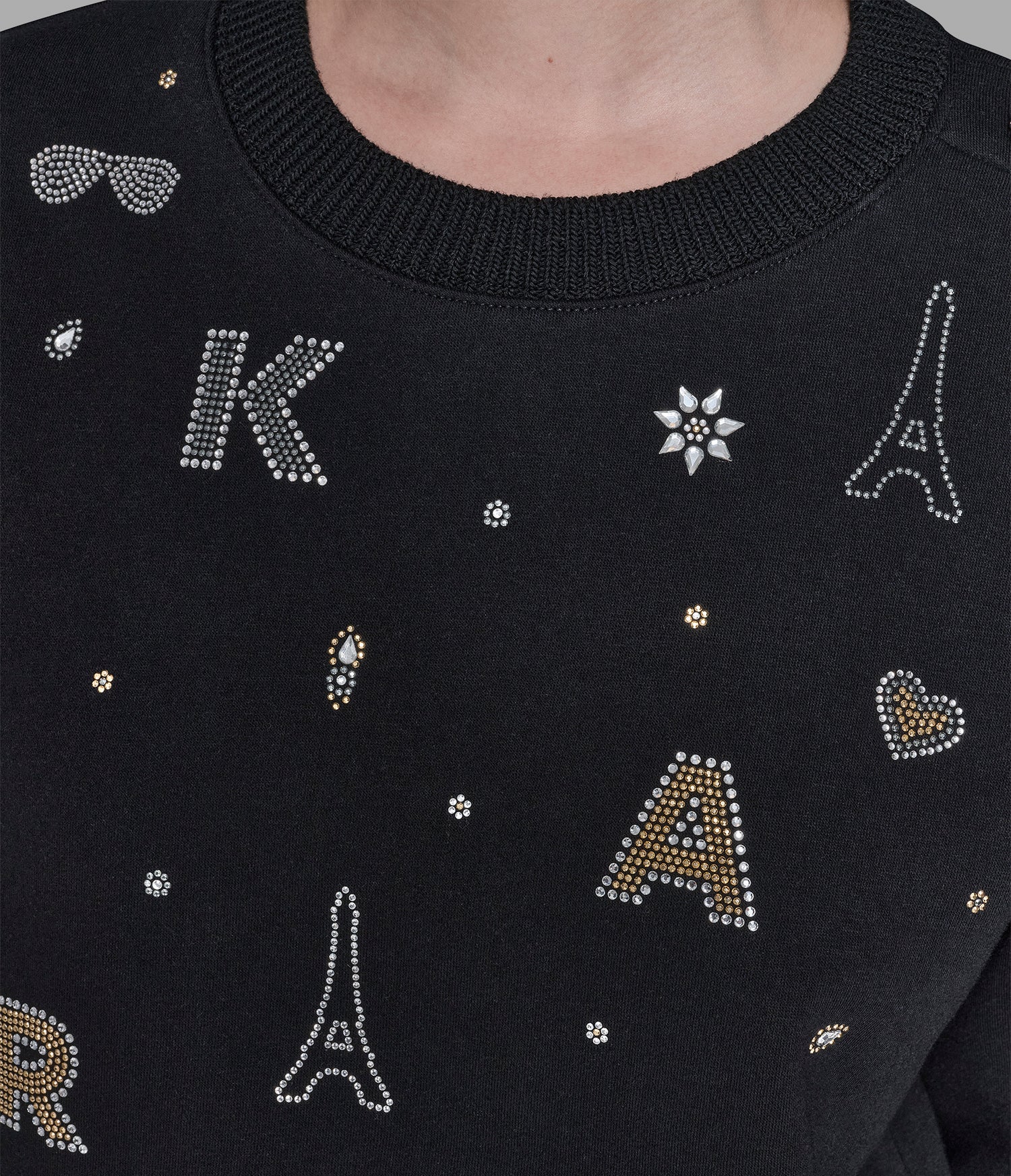 Buso negro de apliques karl lagerfeld
