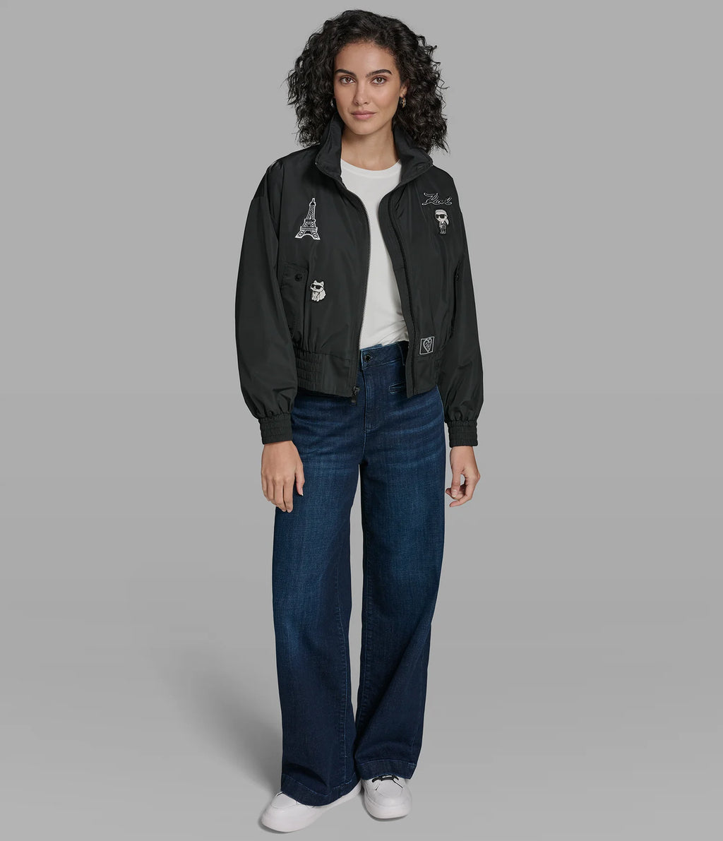 Chaqueta Bomber con parche