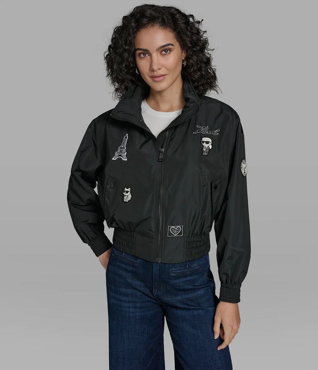 Chaqueta Bomber con parche