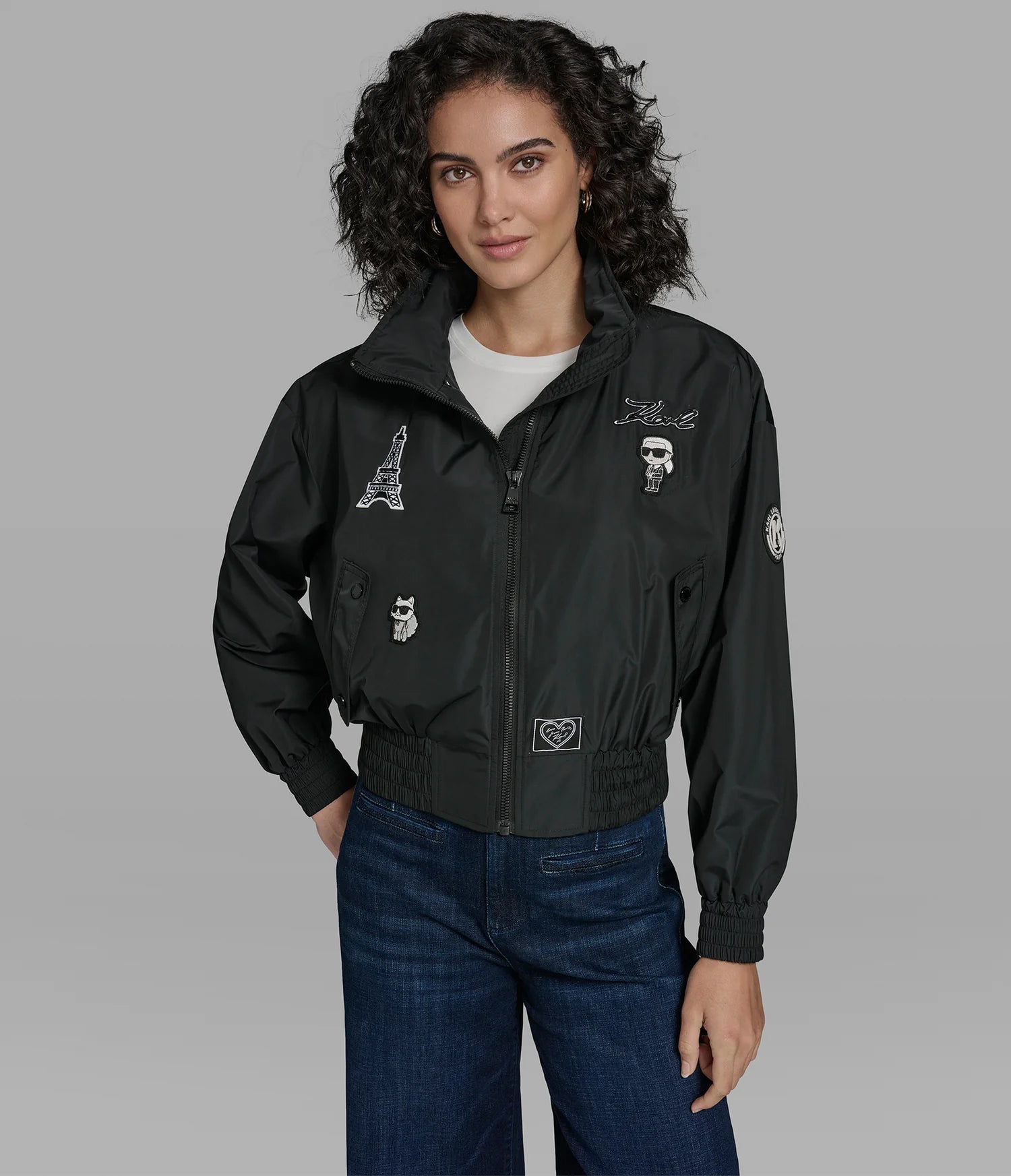 Chaqueta Bomber con parche